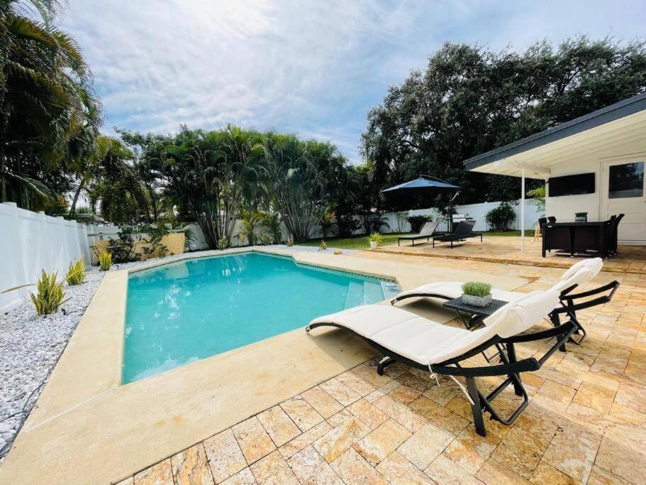劳德代尔堡Tropical Oasis House Private Pool Family Yard别墅 外观 照片