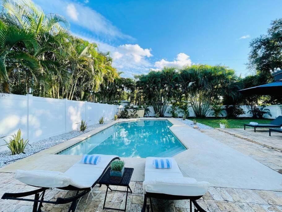 劳德代尔堡Tropical Oasis House Private Pool Family Yard别墅 外观 照片